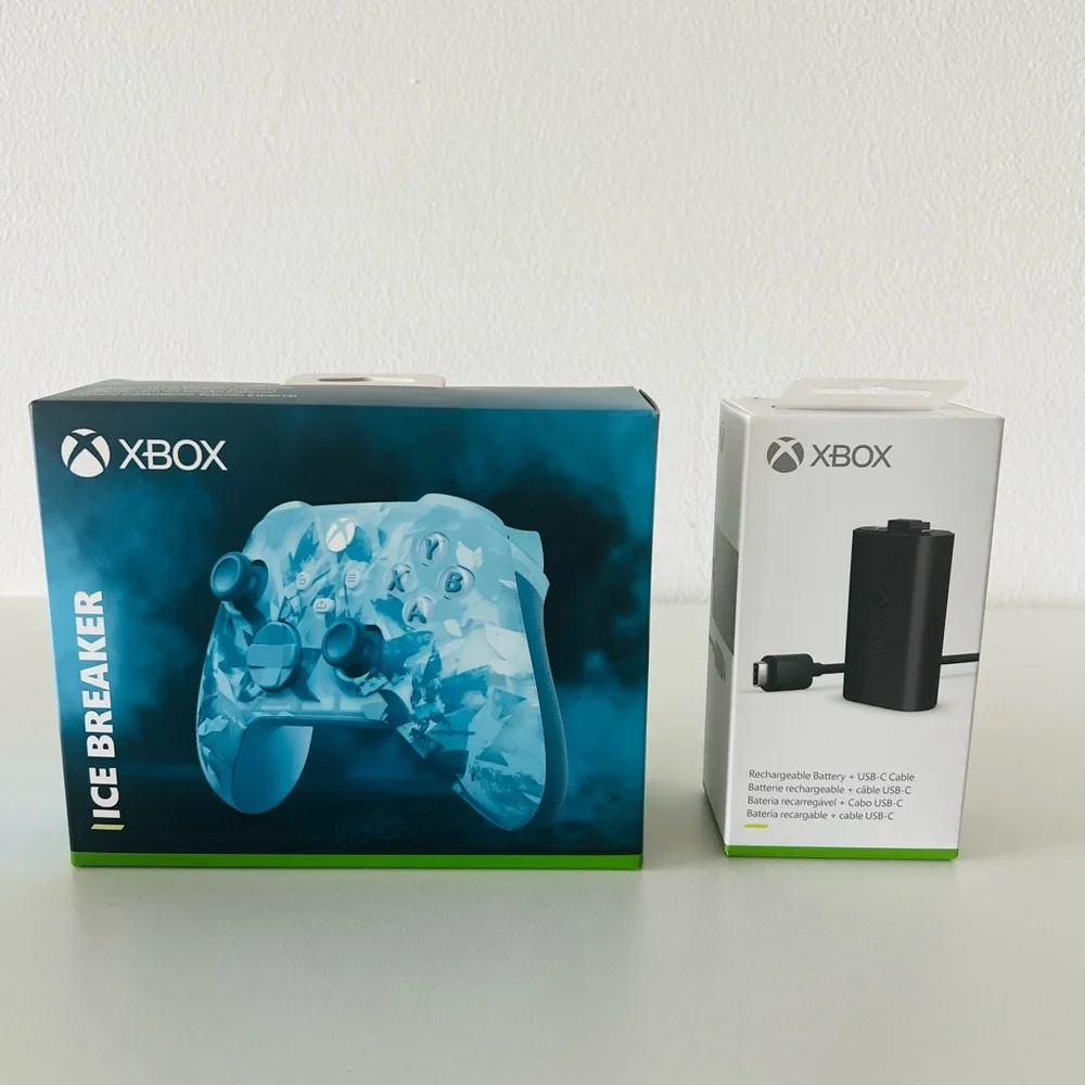 Xbox Bundle: Ice Breaker Wireless Controller + Original Battery and USB-C Cable